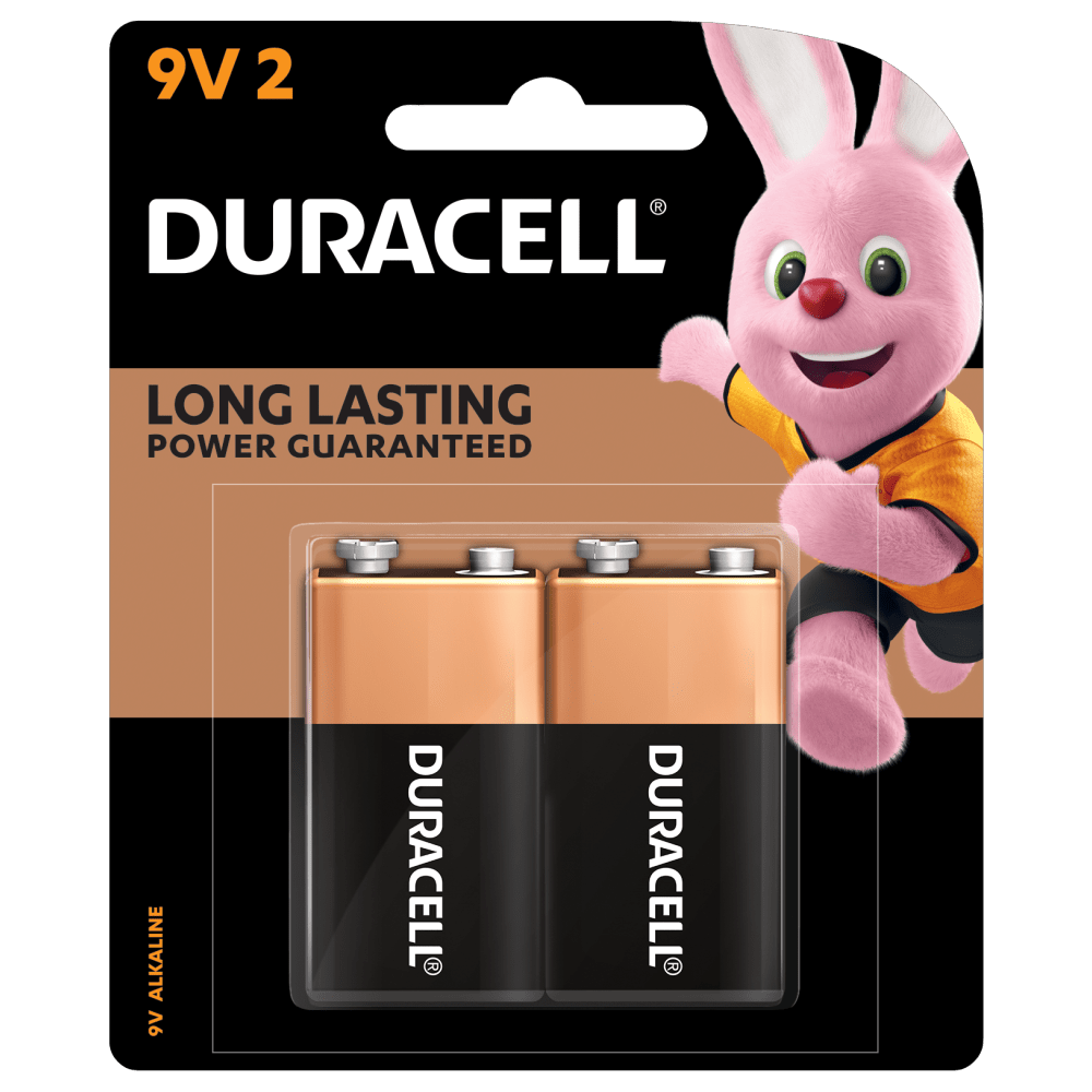 Duracell 9V Alkaline Battery in a 2-piece pack