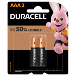 Duracell Alkaline AAA size Batteries in a 2-piece pack