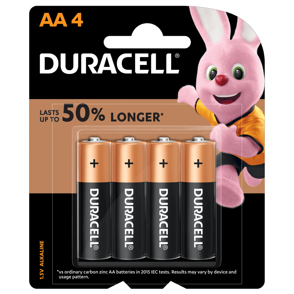 Duracell Alkaline AA size Batteries in a 4-piece pack