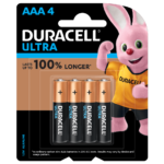 Duracell Ultra AAA size Batteries in a 4-piece pack