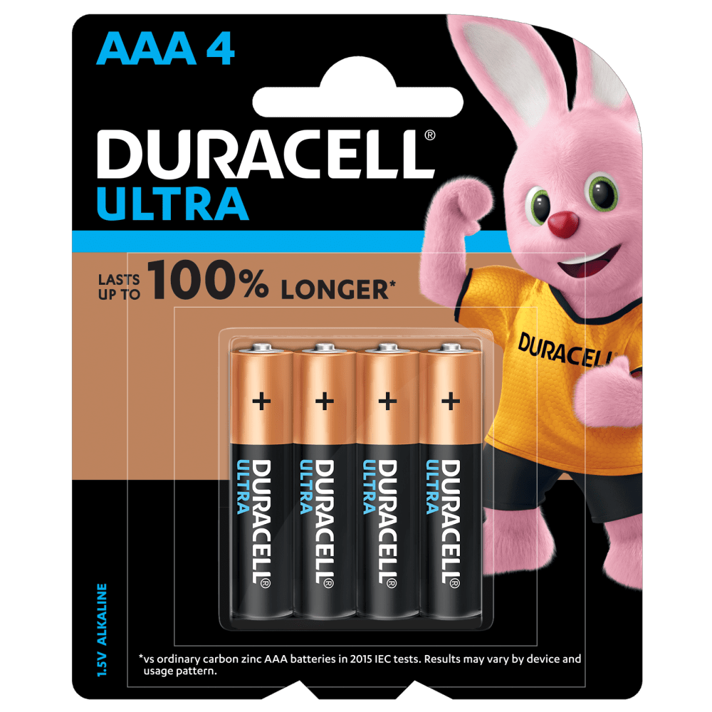 Duracell Ultra AAA size Batteries in a 4-piece pack