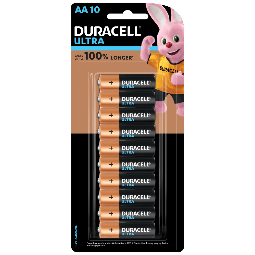Duracell Ultra AA size Batteries in a 10-piece pack