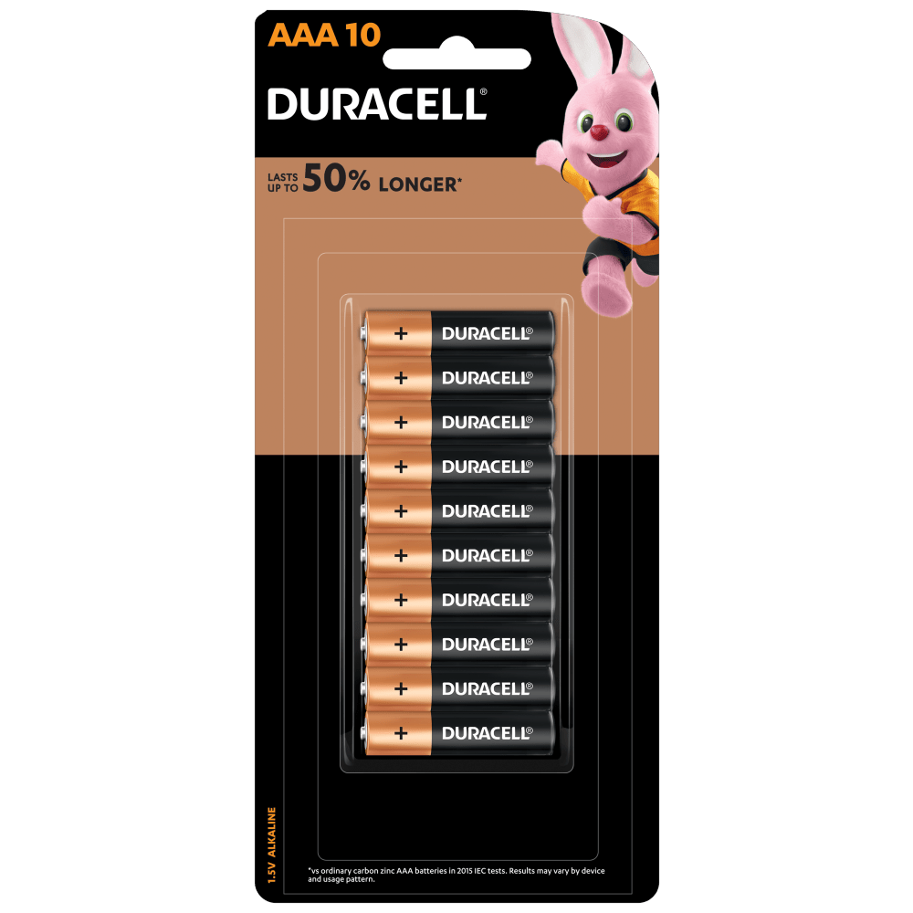 Duracell Alkaline AAA size Batteries in a 10-piece pack