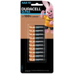 Duracell Ultra AAA size Batteries in a 10-piece pack