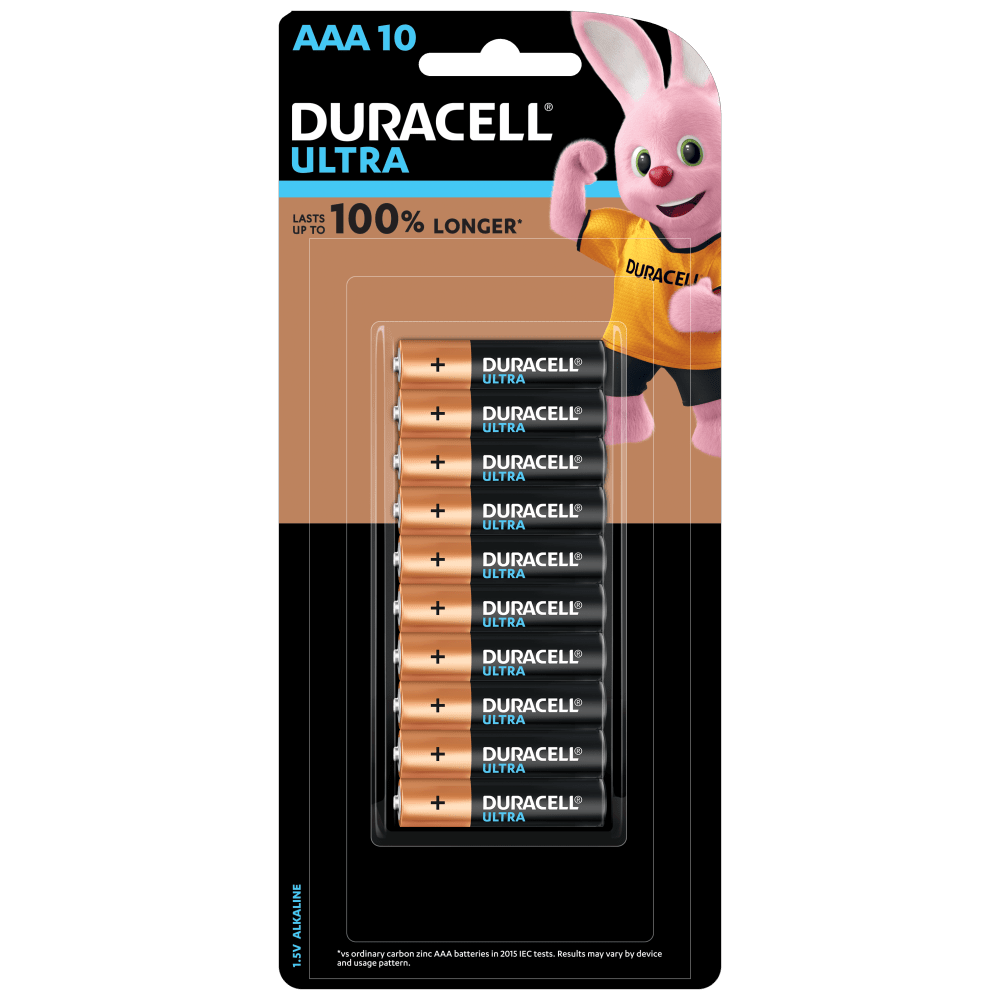 Duracell Ultra AAA size Batteries in a 10-piece pack
