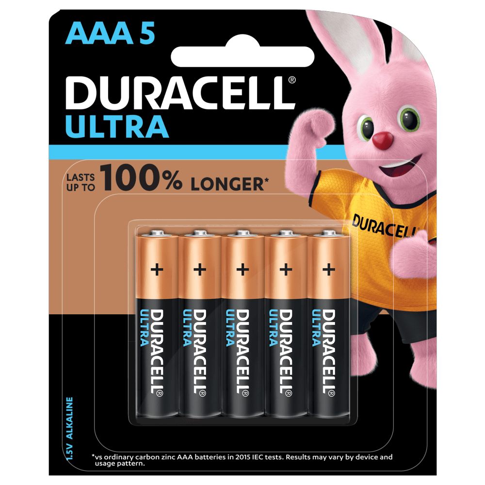 Duracell Ultra AAA size Batteries in a 5-piece pack