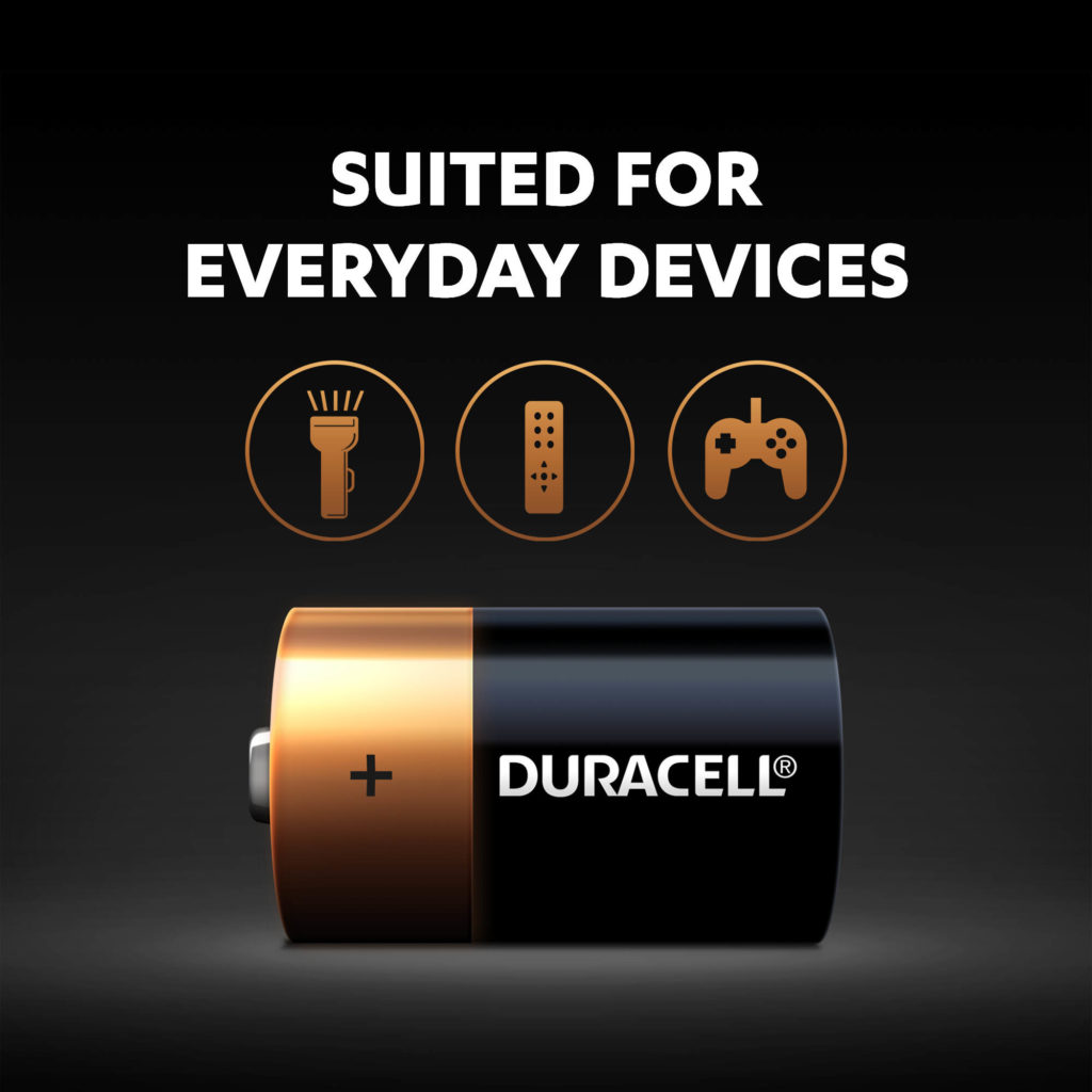 Duracell D size Alkaline Batteries are ideal for reliably powering everyday devices