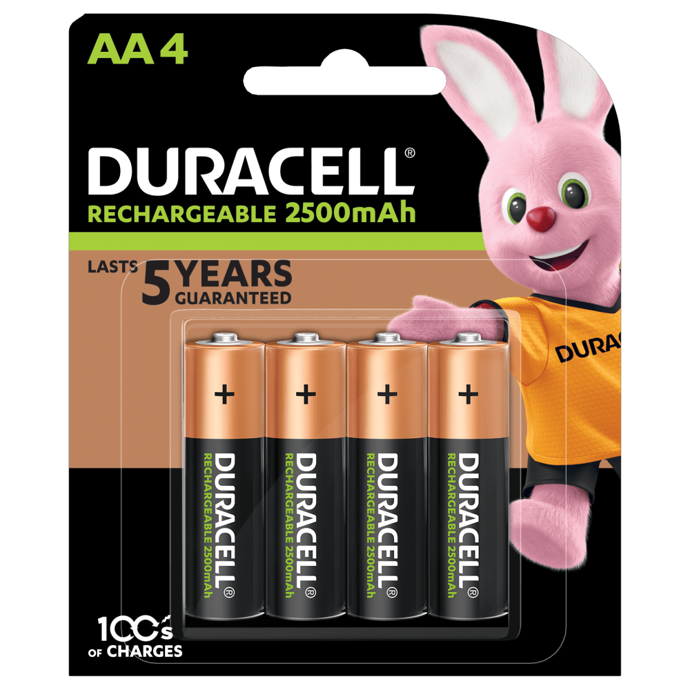 Duracell Rechargeable AA sized Batteries in a 4-piece pack