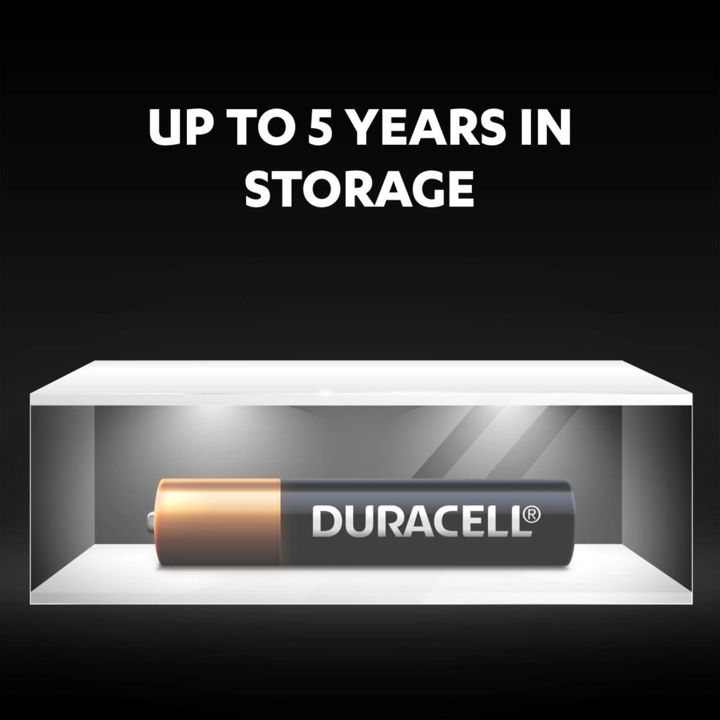 Duracell Specialty Alkaline AAAA Batteries stay fresh and powered for up to 5 years in ambient storage